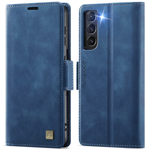 AUTSPACE For Samsung Galaxy S21 Ultra 5G Case  A11 RFID Blocking Retro Leather Cell Phone Wallet Cover