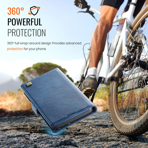 For Samsung Galaxy S22 Ultra 5G Case AUTSPACE A11 RFID Blocking Retro Leather Cell Phone Wallet Cover