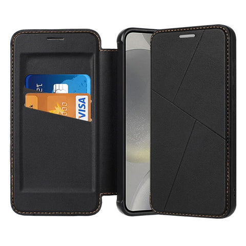 For Samsung Galaxy S24+ Case Magnetic Closure Card Slot Leather Flip Phone Cover