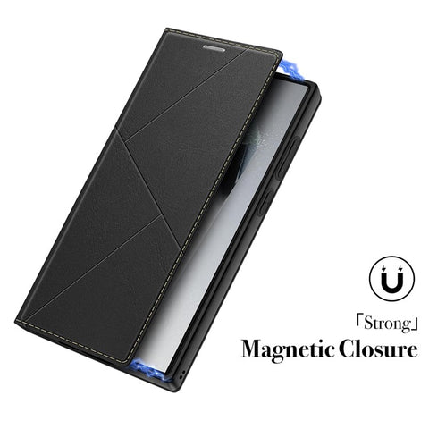 For Samsung Galaxy S24+ Case Magnetic Closure Card Slot Leather Flip Phone Cover