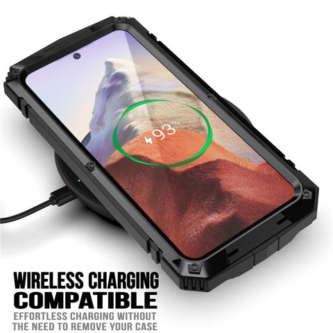 R-JUST For Samsung Galaxy S25 Case PC + Silicone + Metal Kickstand Phone Cover with Tempered Glass Film