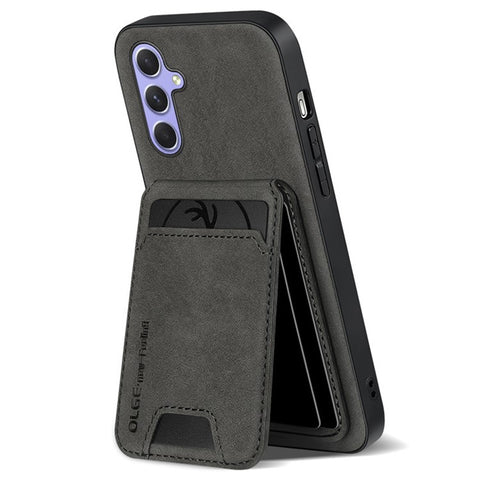 For Samsung Galaxy S25 Case Card Holder Kickstand Anti Drop PC + TPU + PU Leather Back Cover