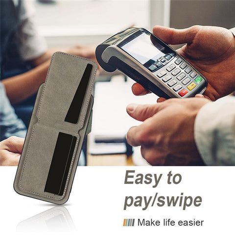 For Samsung Galaxy S25 Case Card Holder Kickstand Anti Drop PC + TPU + PU Leather Back Cover