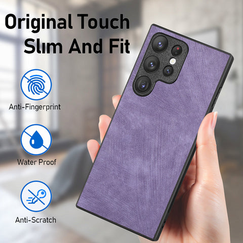 For Samsung Galaxy S22 Ultra 5G Case Shockproof Slim Retro Leather Phone Back Cover