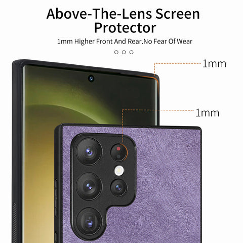 For Samsung Galaxy S22 Ultra 5G Case Shockproof Slim Retro Leather Phone Back Cover