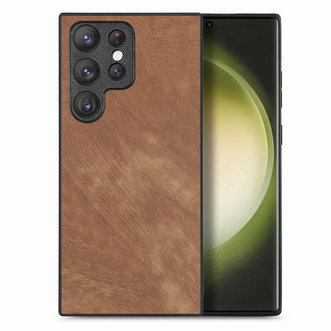 For Samsung Galaxy S22 Ultra 5G Case Shockproof Slim Retro Leather Phone Back Cover