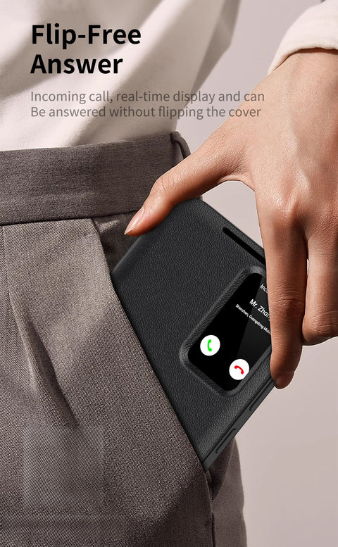For Samsung Galaxy S25 Case with Card Holder Smart View Window PU Leather+PC+TPU Phone Cover