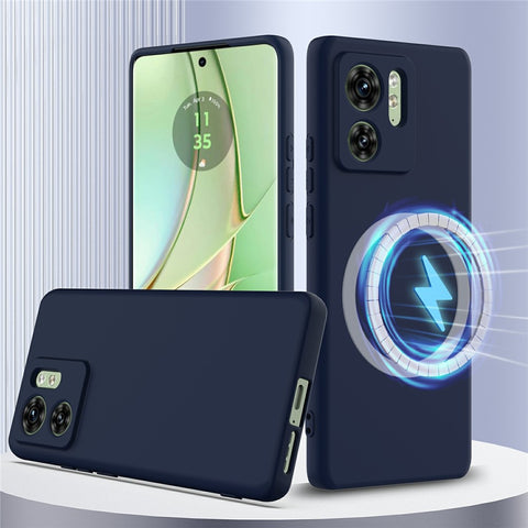 For Motorola Edge (2023) 5G Magnetic Case Liquid Silicone Phone Cover with Lanyard