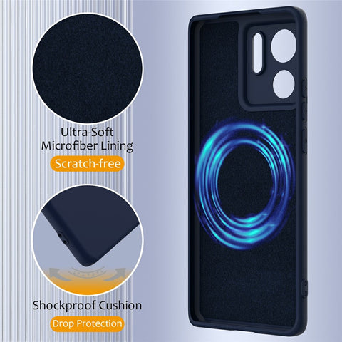 For Motorola Edge (2023) 5G Magnetic Case Liquid Silicone Phone Cover with Lanyard