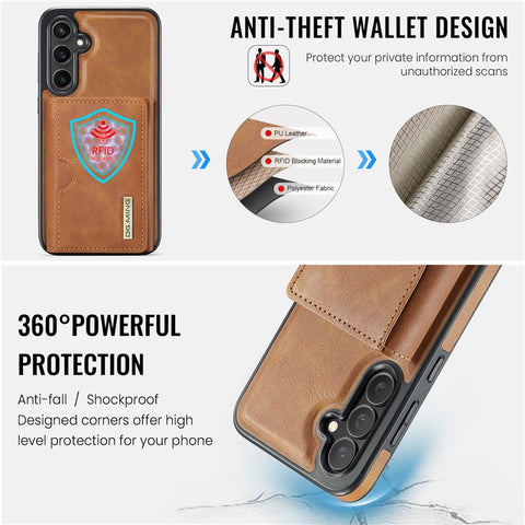 DG.MING M6 Series For Samsung Galaxy S25 Case Magnetic Wallet PU + PC + TPU Phone Cover