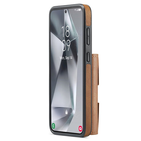DG.MING M6 Series For Samsung Galaxy S25 Case Magnetic Wallet PU + PC + TPU Phone Cover