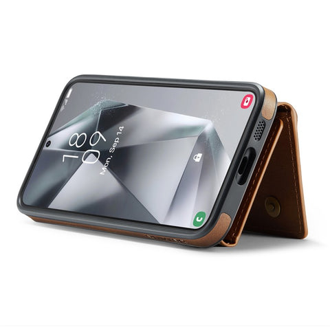 DG.MING M6 Series For Samsung Galaxy S25 Case Magnetic Wallet PU + PC + TPU Phone Cover