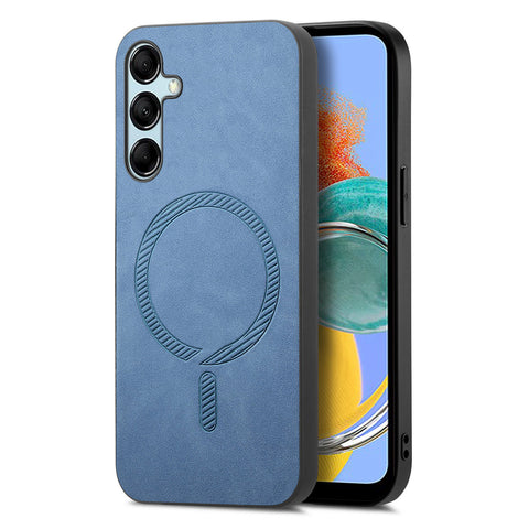 For Samsung Galaxy M14 5G Leather Back Magnetic Case Skin-touch Phone Cover