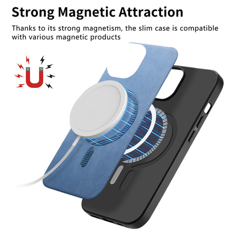 For Samsung Galaxy M14 5G Leather Back Magnetic Case Skin-touch Phone Cover