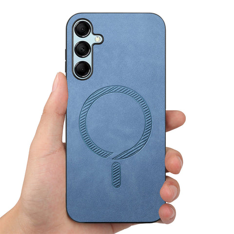 For Samsung Galaxy M14 5G Leather Back Magnetic Case Skin-touch Phone Cover