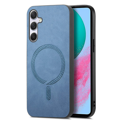 For Samsung Galaxy M54 5G Leather Back Magnetic Case Skin-touch Phone Cover