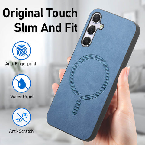 For Samsung Galaxy M54 5G Leather Back Magnetic Case Skin-touch Phone Cover