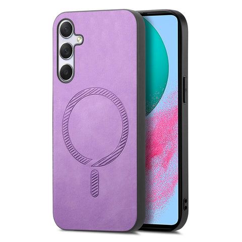 For Samsung Galaxy M54 5G Leather Back Magnetic Case Skin-touch Phone Cover