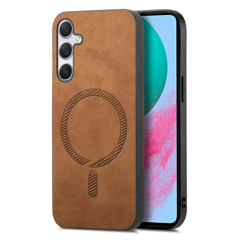 For Samsung Galaxy M54 5G Leather Back Magnetic Case Skin-touch Phone Cover