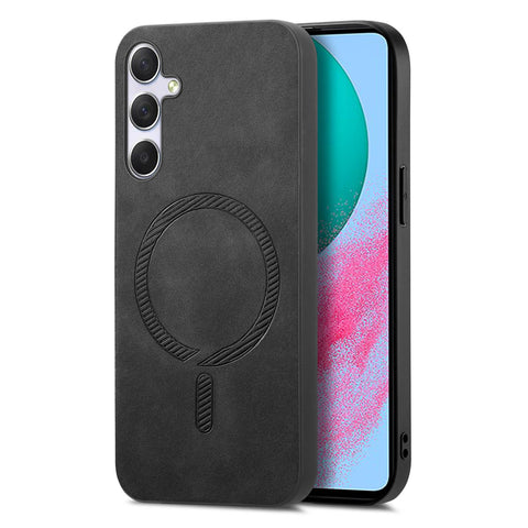 For Samsung Galaxy M54 5G Leather Back Magnetic Case Skin-touch Phone Cover