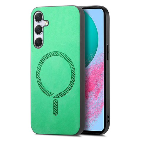 For Samsung Galaxy M54 5G Leather Back Magnetic Case Skin-touch Phone Cover