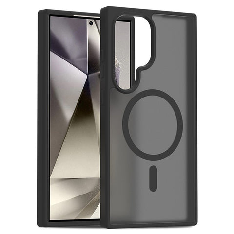 For Samsung Galaxy S24 Ultra Magnetic Case TPU Frame Acrylic Back Phone Cover Skin Touch