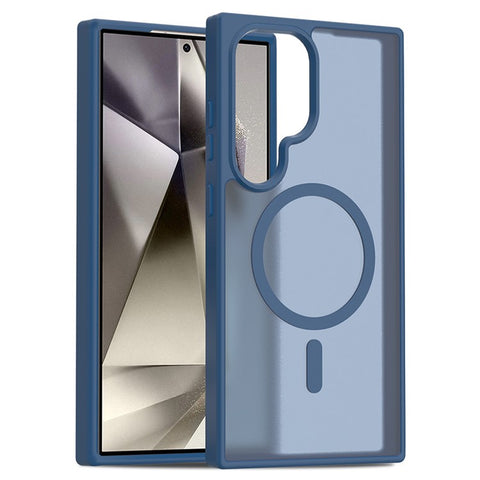For Samsung Galaxy S24 Ultra Magnetic Case TPU Frame Acrylic Back Phone Cover Skin Touch