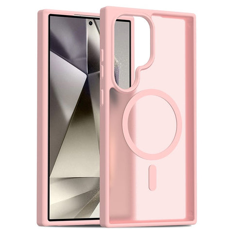 For Samsung Galaxy S24 Ultra Magnetic Case TPU Frame Acrylic Back Phone Cover Skin Touch