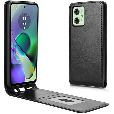 Leather Case For Motorola Moto G54 5G  /  G54 Power 5G  /  G64 5G  /  G64y 5G Magnetic Vertical Flip Phone Cover with Card Slot