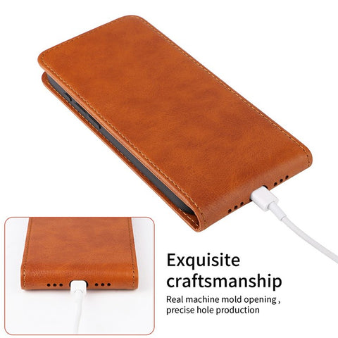 Leather Case For Motorola Moto G54 5G  /  G54 Power 5G  /  G64 5G  /  G64y 5G Magnetic Vertical Flip Phone Cover with Card Slot