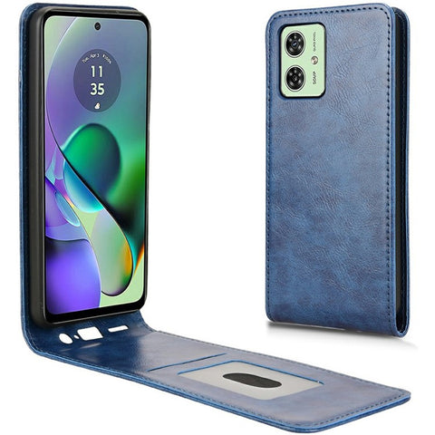 Leather Case For Motorola Moto G54 5G  /  G54 Power 5G  /  G64 5G  /  G64y 5G Magnetic Vertical Flip Phone Cover with Card Slot