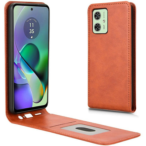 Leather Case For Motorola Moto G54 5G  /  G54 Power 5G  /  G64 5G  /  G64y 5G Magnetic Vertical Flip Phone Cover with Card Slot