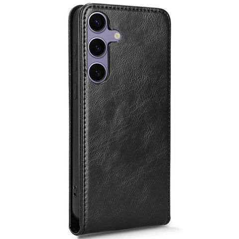 For Samsung Galaxy S24+ Case with Card Slot Magnetic Vertical Flip Leather Phone Cover