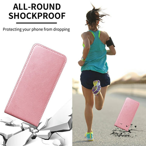 For Samsung Galaxy S24+ Case with Card Slot Magnetic Vertical Flip Leather Phone Cover