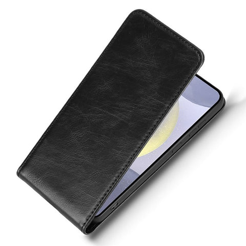 For Samsung Galaxy S24 Case with Card Slot Magnetic Vertical Flip Leather Phone Cover