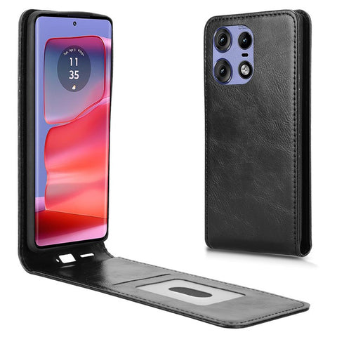 Leather Case For Motorola Edge 50 Pro 5G  /  50s Pro 5G  /  50 5G Magnetic Vertical Flip Phone Cover with Card Slot