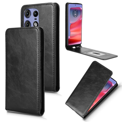 Leather Case For Motorola Edge 50 Pro 5G  /  50s Pro 5G  /  50 5G Magnetic Vertical Flip Phone Cover with Card Slot