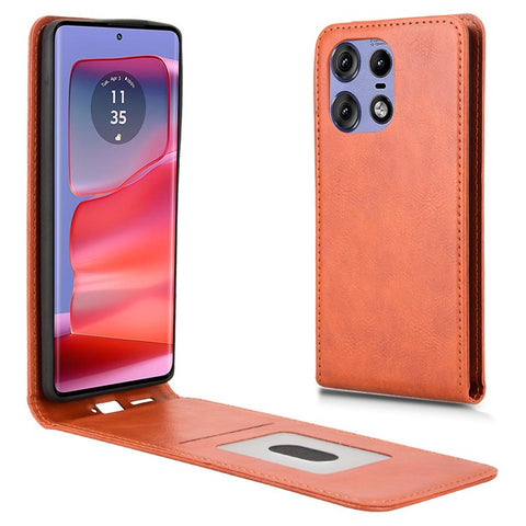 Leather Case For Motorola Edge 50 Pro 5G  /  50s Pro 5G  /  50 5G Magnetic Vertical Flip Phone Cover with Card Slot