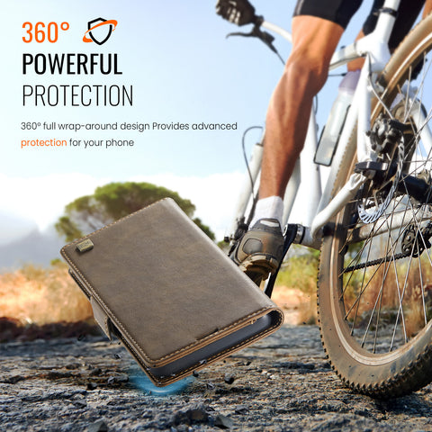 For Samsung Galaxy S22+ 5G Case AUTSPACE A11 RFID Blocking Retro Leather Cell Phone Wallet Cover