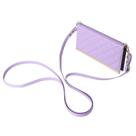 For Samsung Galaxy S25+ Case Suction Cup PU Leather Wallet Phone Cover with Straps