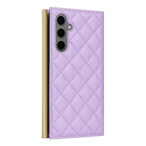 For Samsung Galaxy S25+ Case Suction Cup PU Leather Wallet Phone Cover with Straps