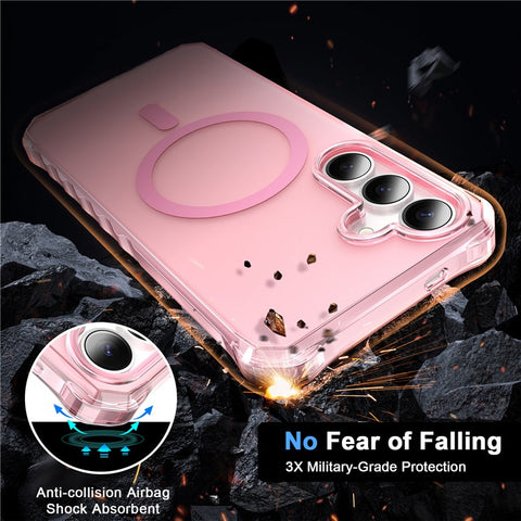 For Samsung Galaxy S25+ / S24+ Magnetic Case Small Wavy Edge PC + TPU Phone Cover