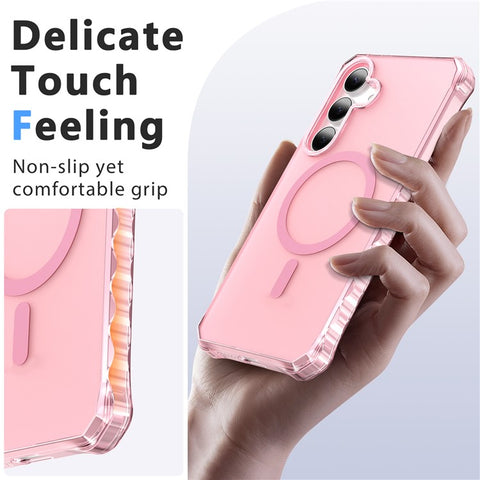 For Samsung Galaxy S25+ / S24+ Magnetic Case Small Wavy Edge PC + TPU Phone Cover