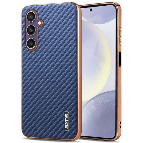 AZNS For Samsung Galaxy A05s 4G  /  M14 4G Case Electroplating Carbon Fiber Texture PU + TPU Phone Cover