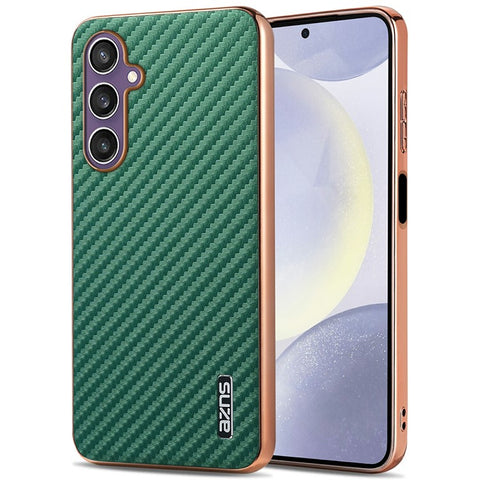 AZNS For Samsung Galaxy A05s 4G  /  M14 4G Case Electroplating Carbon Fiber Texture PU + TPU Phone Cover