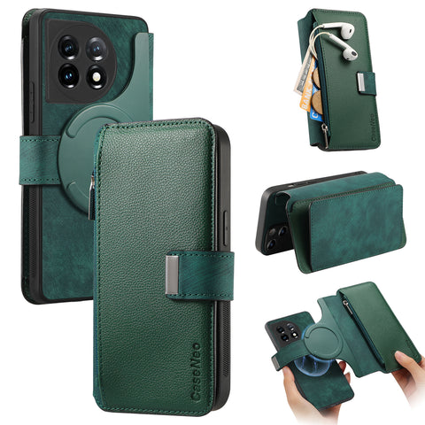 CASENEO For OnePlus 11 5G Case  MW-02 Detachable Magnetic Leather Flip Phone Cover