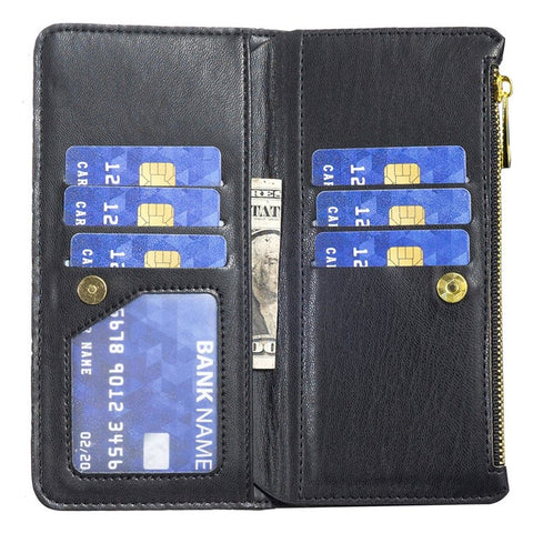 BINFEN COLOR for Samsung Galaxy Z Fold3 5G Magnetic Zipper Pocket Wallet Case PU Leather Imprinted Rhombus Pattern Stand Cover with Strap