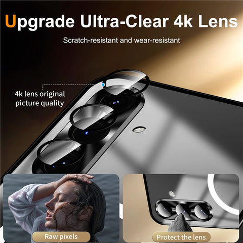 For Samsung Galaxy S25 Magnetic Case Metal Frame Matte Phone Cover