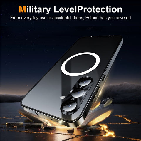 For Samsung Galaxy S25 Magnetic Case Metal Frame Matte Phone Cover