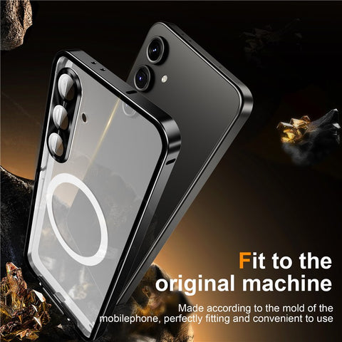 For Samsung Galaxy S25 Magnetic Case Metal Frame Matte Phone Cover